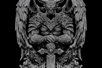 create a  dark art, illustration, horror, skull, t shirt metal