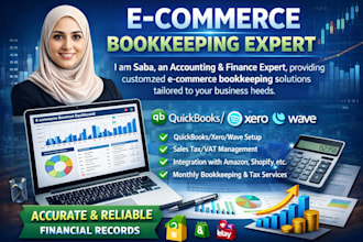 do ecommerce, amazon, shopify, bookkeeping,accounting in quickbooks online, xero