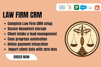 automate law firm CRM  zoho saleforce pipedrive bitrix24 insightly hubspot