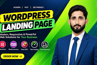 design wordpress elementor landing page, squeeze page, sales page, or sales funn