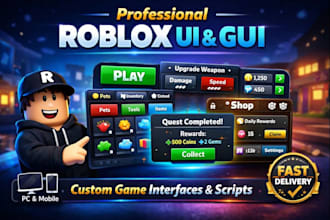 design professional roblox UI and custom gui for your game