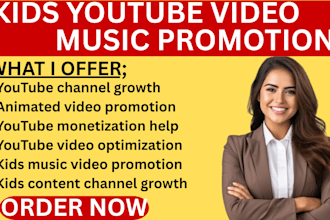 do kids youtube music video promotion channel monetization video seo animation
