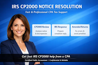 be your tax attorney,CPA and ea to fix irs cp2000 notices fast