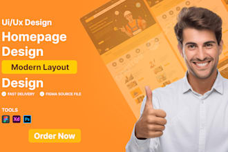 do homepage design with modern layout and website mockup