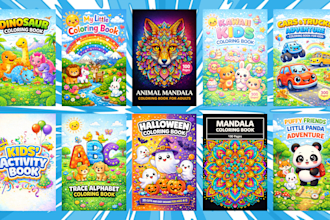 do unique coloring book covers and complete KDP interior designs