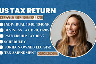 do us llc tax, amend 1040, 1040nr, 1120, 1065, 5472, schedule c, k1 as cpa