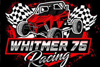 do high quality racing car mascot logo with t shirt design
