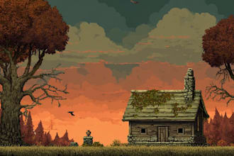 draw 2d environment and game background for you