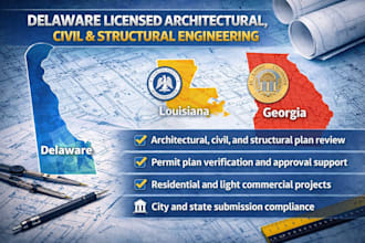 delaware license architect civil and structural engineer louisiana georgia stamp