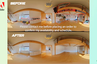 remove objects, retouch your 360 panorama real estate images professionally