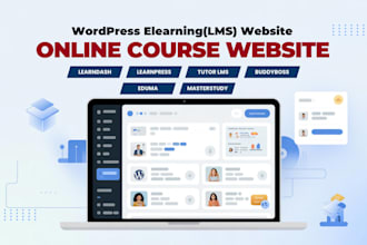 design elearning wordpress lms website using tutor lms learndash  learnpress