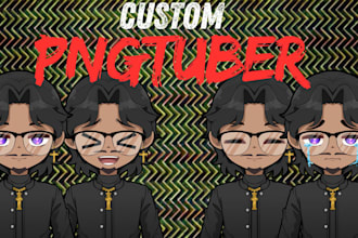draw custom pngtuber model chibi or anime pngtuber giftuber character for stream