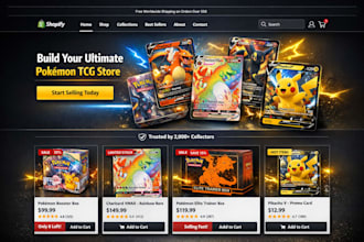 build shopify store pokemon website trading card website tcg dropshipping store