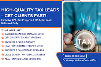 generate high quality income tax leads for cpas tax preparers irs relief firms