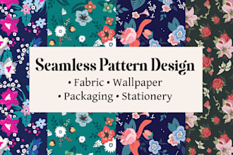 design seamless patterns for fabric, wallpaper and packaging