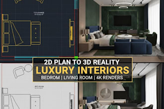 design ultra realistic 3d interiors and renders
