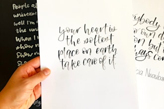 create custom digital hand lettering for you