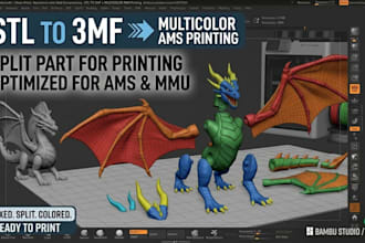 convert stl to 3mf split parts ready for bamboo studio multicolor 3d printing