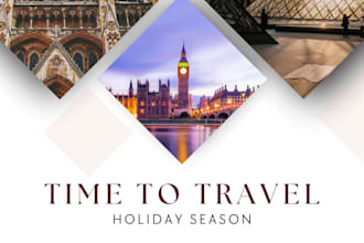 design creative travel poster, flyer and social media ads