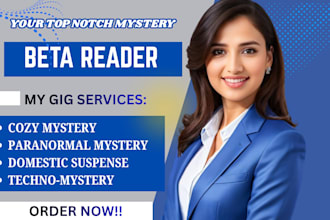 provide a detailed beta read for your clean or paranormal cozy mystery