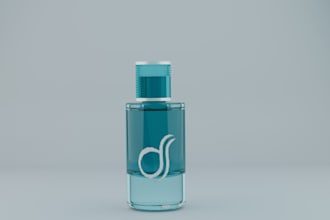 make 3d perfume bottle model and animation in blendr