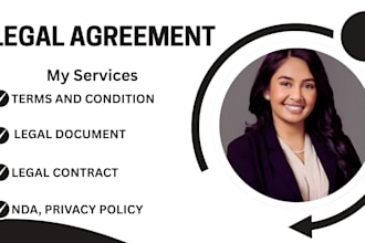 write legal agreement, terms and condition, nda, contract review, legal adviser