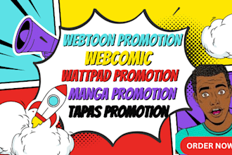 do webtoon promotion, webcomic, tapas, comic,  wattpad reads voyceme promotion