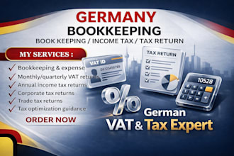handle all german vat registration, vat returns, tax filing for citizen, expats