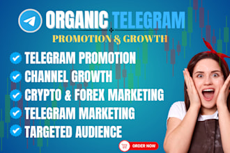 do organic telegram promotion channel growth and targeted audience to real users