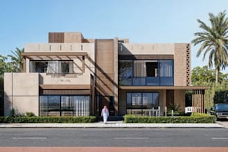 reimagine 3d modern villa, luxury apartment, house elevation,cgi driveway render