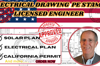 electrical drawings pe stamp licensed engineer  city permit oh ca tx mi oklahoma