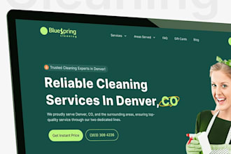 design cleaning service website with booking koala and SEO