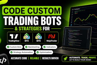 code custom trading bots and strategies for tradingview, mt4, mt5, ninjatrader