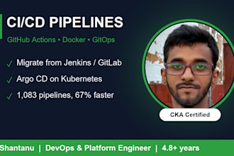 set up ci cd pipelines with github actions, argocd and kubernetes gitops