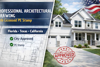 permit drawings with licensed pe stamp for arizona texas california alabama iowa