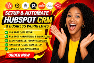 setup hubspot crm hubspot automation, beehiv pipedrive crm zapier zoho crm n8n
