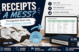organize and clean up your business receipts and expenses