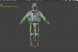 optimized 3d game animation, retexture, vrm, ue5 control rig, arkit, shapr3d