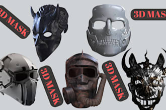 do custom 3d mask 3d helmet halloween mask cosplay armor sculpt for 3d printing