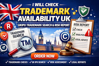 check trademark availability UK ukipo trademark search and risk report