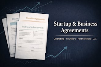 draft operating agreements, llc documents, partnership, startup legal agreements