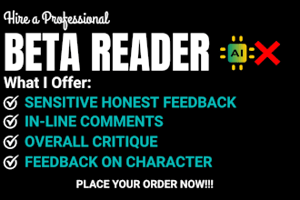 be ya beta reader for an author who needs manuscript feedback without ai