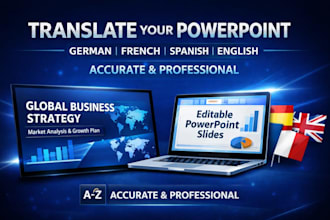 translate powerpoint presentation into german, spanish french english