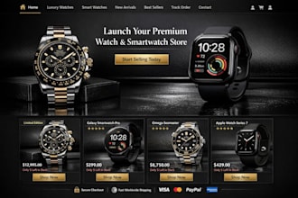 build wrist watch shopify store jewelry website smart watch dropshipping store
