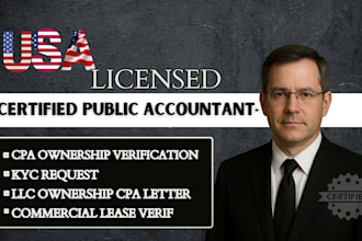 prepare a cpa business ownership verification for banks or partners