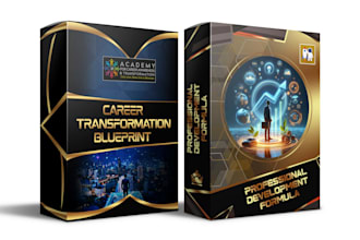 design digital product 3d box mockup and online course cover