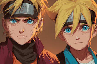 draw you in naruto or boruto style
