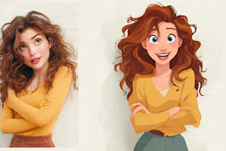 do disney style cartoon portrait