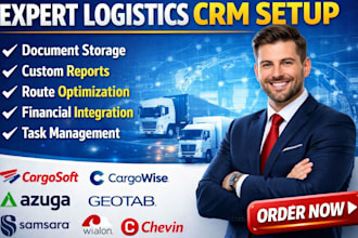 setup logistics CRM cargosoft cargowise azuga geotab samsara wialon chevin autos