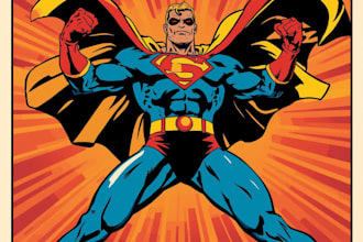 design an amazing superhero pop art